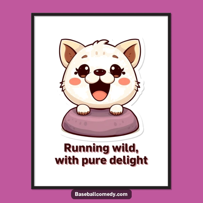 Funny Free Printable Wall Art: Cute Animal Base Stealer, Whimsical Downloadable Decor