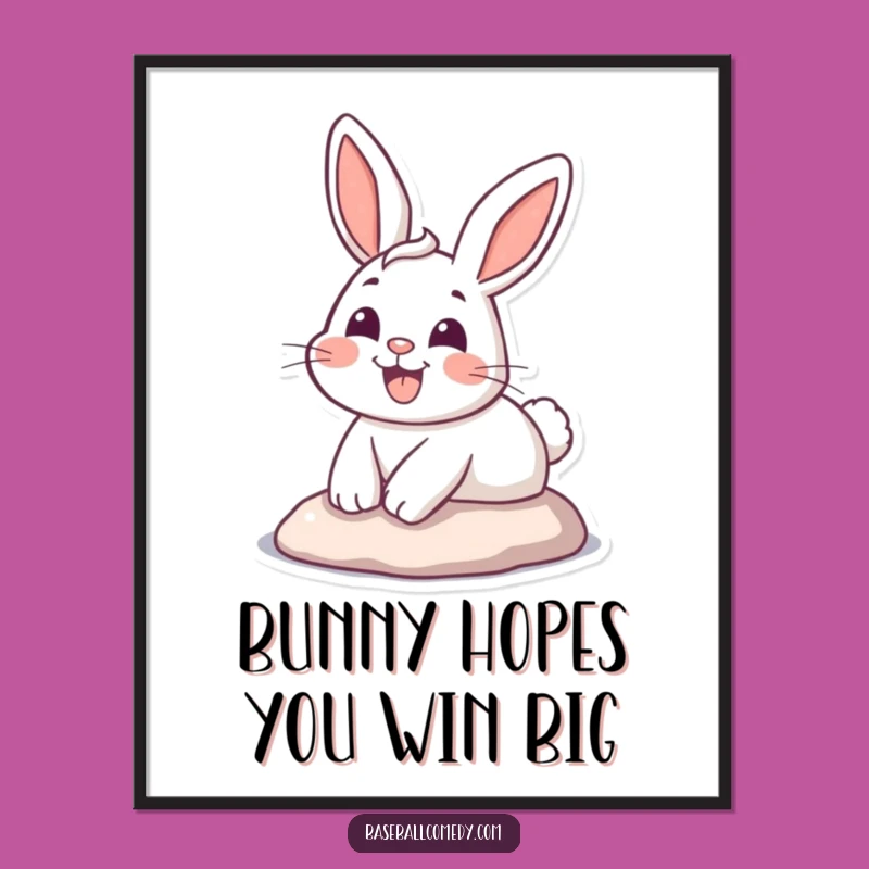 Funny Free Printable Wall Art: Happy Bunny Sliding - Quirky Downloadable Home Decor!