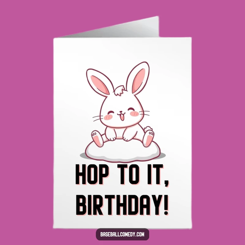 Free Printable Birthday Card: Funny Rabbit Sliding, A Hilarious Downloadable Gift!