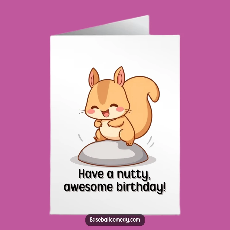 Free Printable Birthday Card: Speedy Squirrel Steals a Base for a Fast Celebration