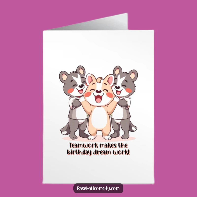 Free Printable Birthday Card: Animal Team Celebration, Funny Downloadable Gift Joy!