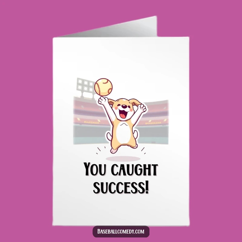 Free Printable Dog Baseball Congrats Card - Energetic Downloadable!