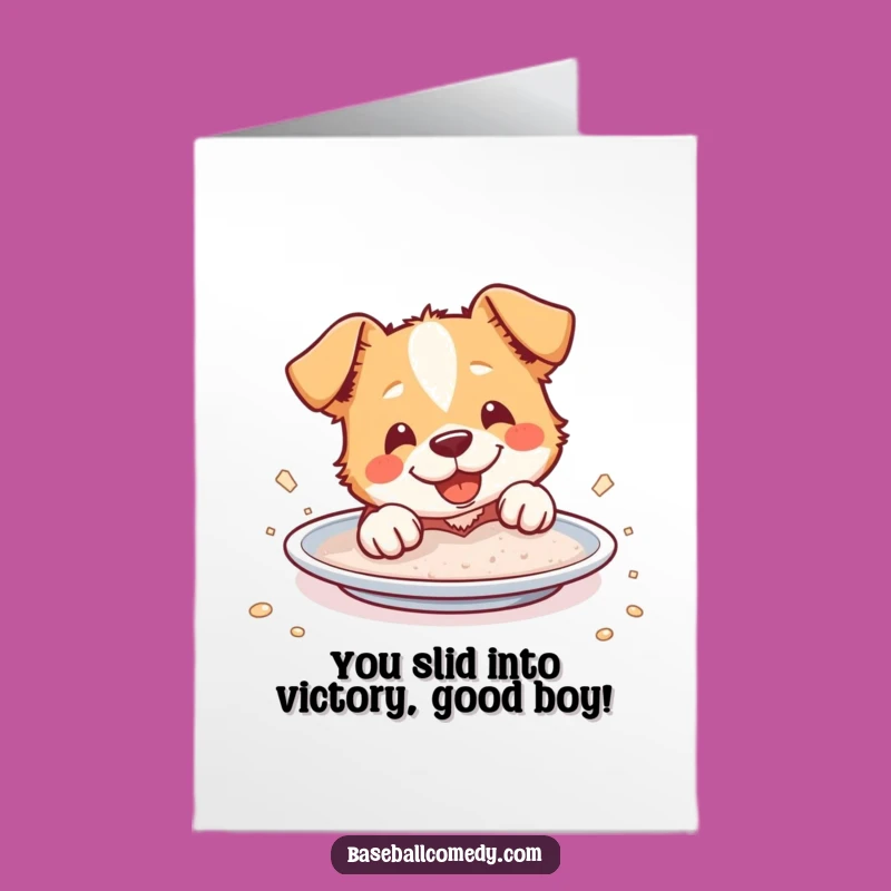 Free Printable Dog Congrats Card: Funny Sliding Home Downloadable Gift