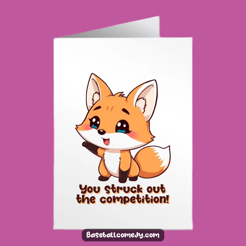 Free Printable Fox Congrats Card: Funny Fox Strike Out Downloadable Gift