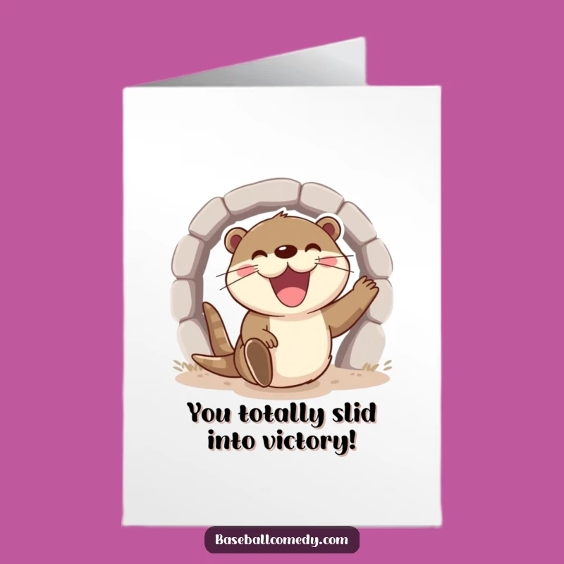 Free Printable Congrats Card: Otter Scores Big with a Grinning Win Gift