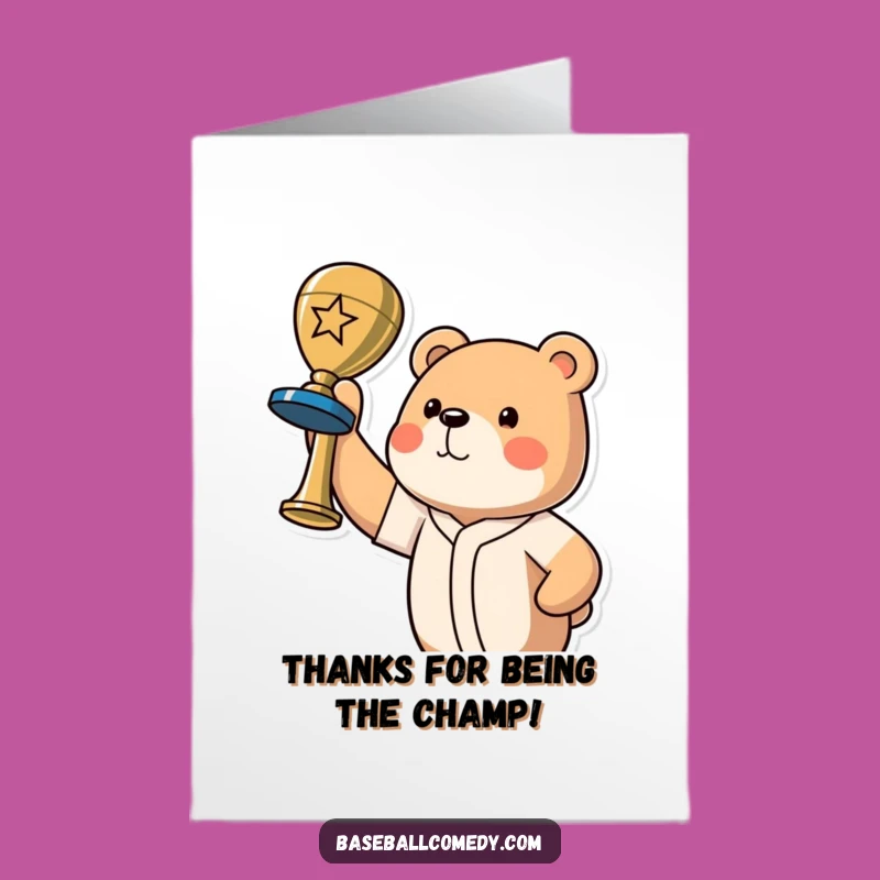 Free Printable Bear Thank You Card: Funny Downloadable Gift for Big Thanks