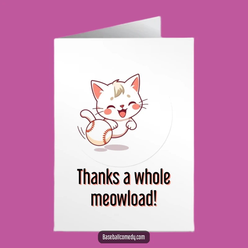 Free Printable Cat Thank You Card: Funny Downloadable Gift for Expressing Gratitude