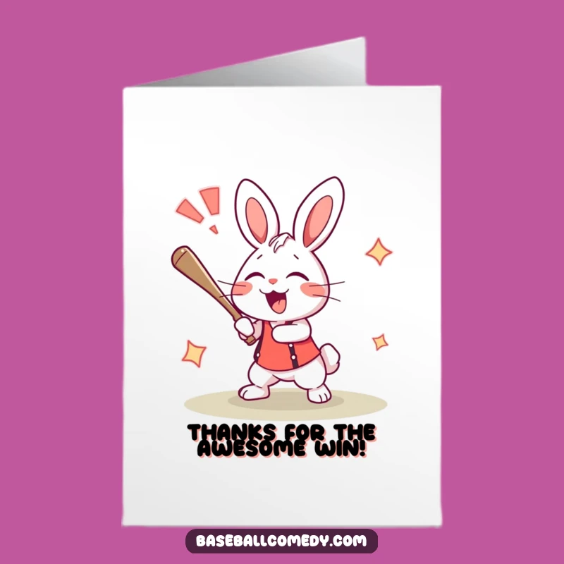 Free Printable Rabbit Thank You Card: Funny Downloadable Gift for Your MVP