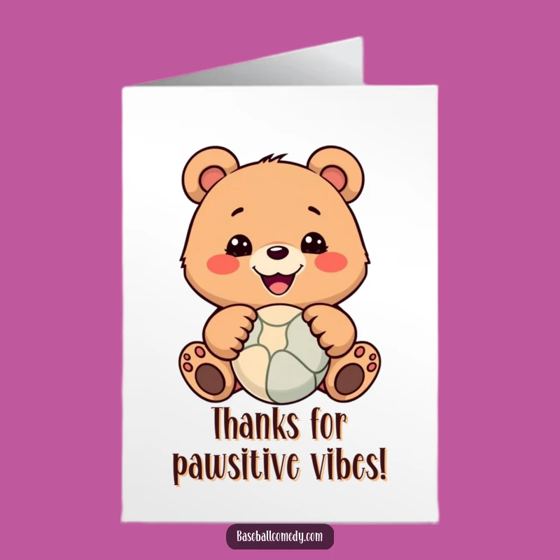 Free Printable Thank You Card: Bear Catches Gratitude, Heartfelt Downloadable Gift
