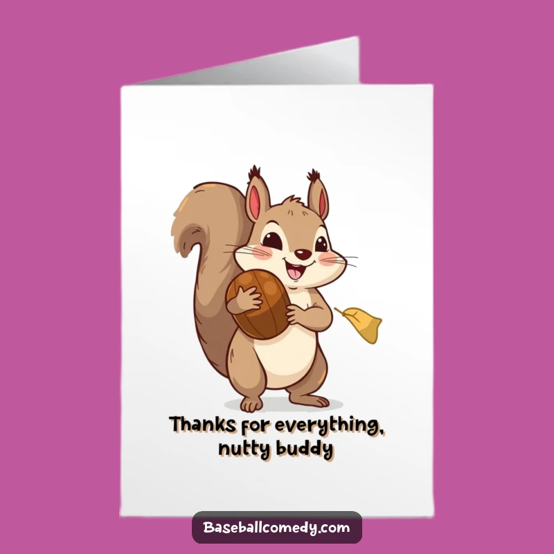 Free Printable Thank You Card: Squirrel's Acorn Catch - Amusing Downloadable Gift
