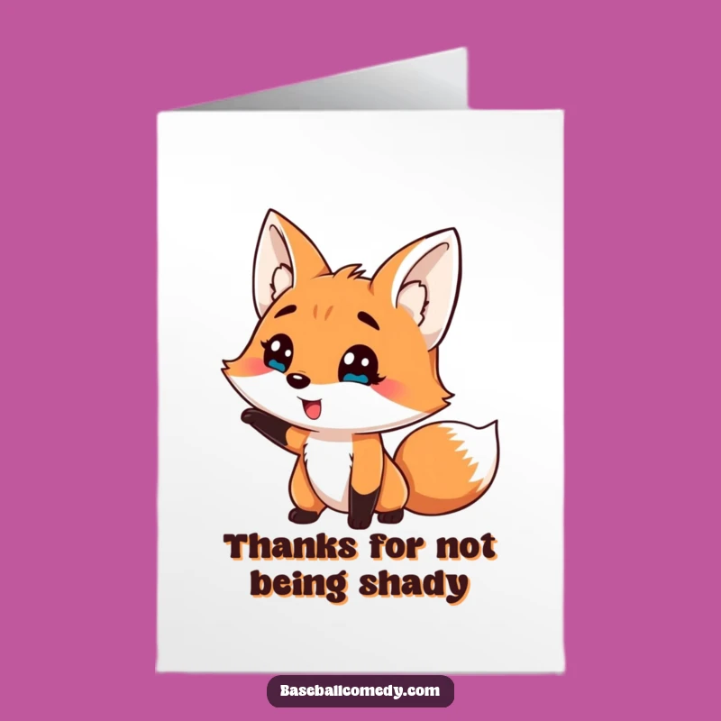 Free Printable Fox Thank You Card: Funny Fox Strike Out Downloadable