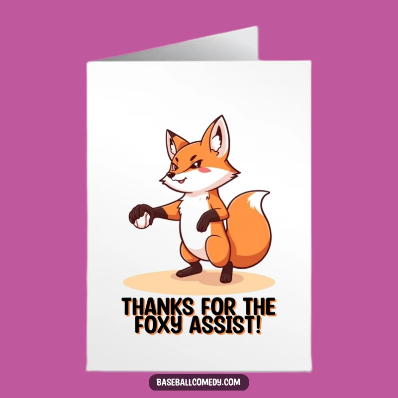 Free Printable Thank You Card: Fox's Pitch of Gratitude, Heartfelt Downloadable Gift