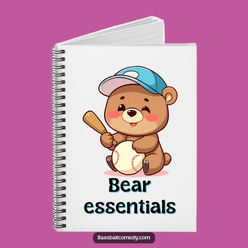 Funny Bear Batter Notebook: Jot Down Ideas with a Smiling Baseball Cap Bear - Perfect Gift!
