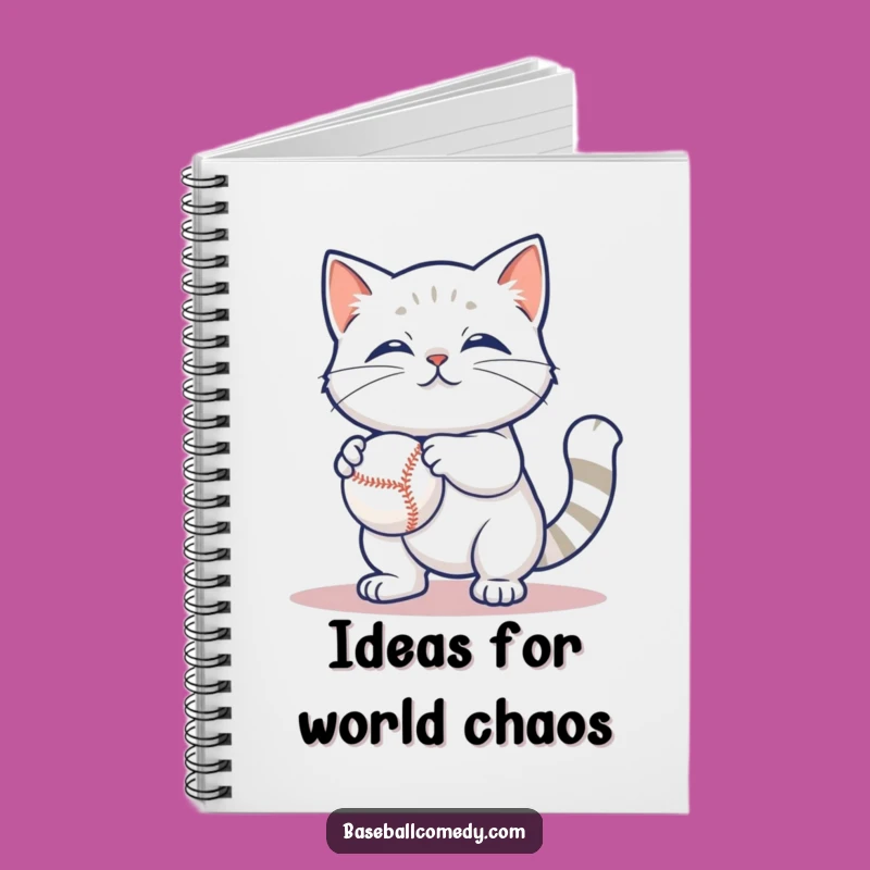 Funny Cat Baseball Notebook: Content Feline Journal, Playful Gift for Cat Lovers