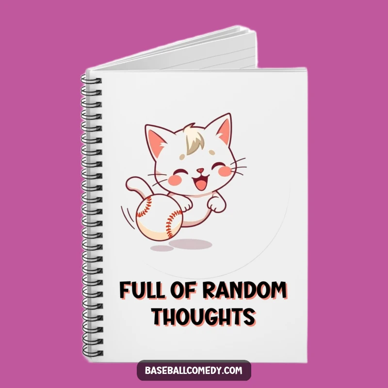 Funny Cat Chasing Baseball Notebook - Capture Ideas with Pet Humor
