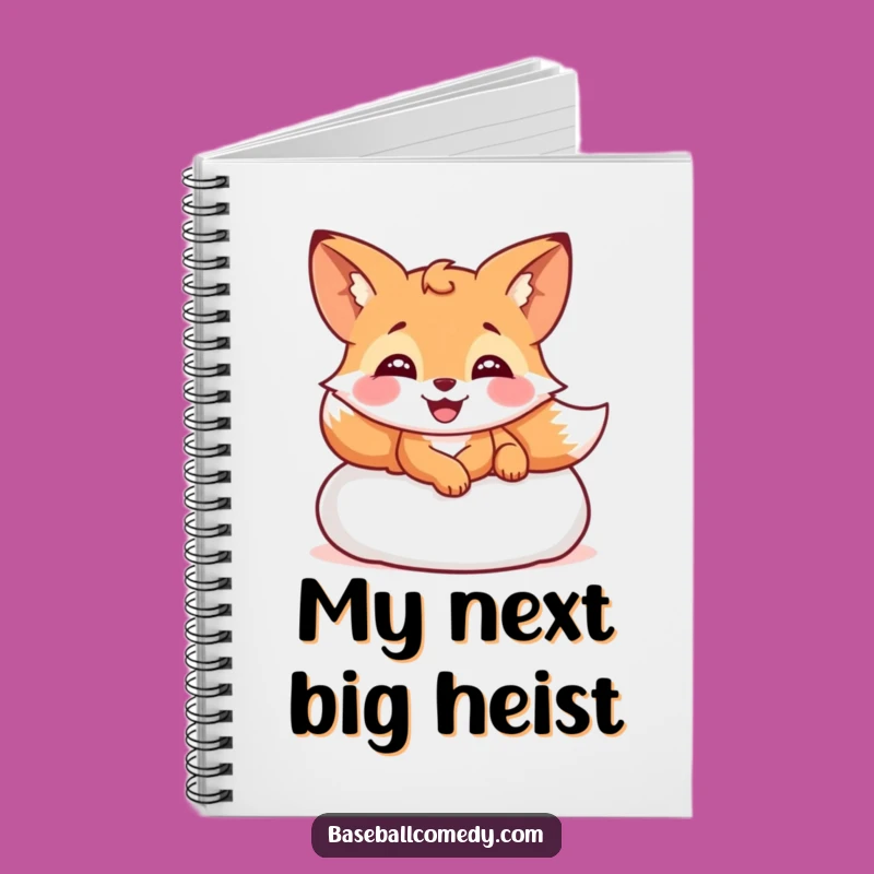 Funny Giggling Fox Notebook - Jot Down Ideas with this Hilarious Baseball Journal