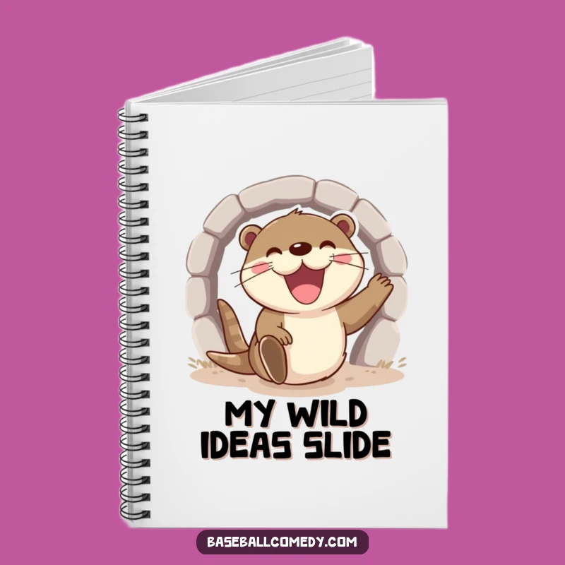 Funny Otter Notebook - Excited Baseball Journal, Gift for Players