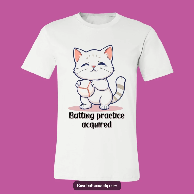 Funny Cat Baseball T-Shirt: Content Feline Playtime, Hilarious Gift for Cat Fans