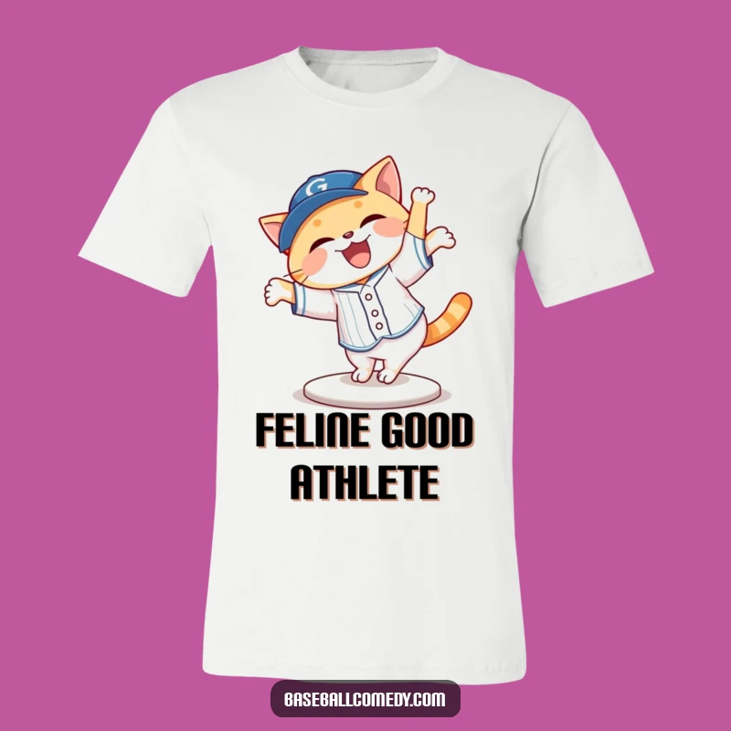 Funny Cat Cartwheeling Baseball T-Shirt: Your New Favorite Hilarious Tee!