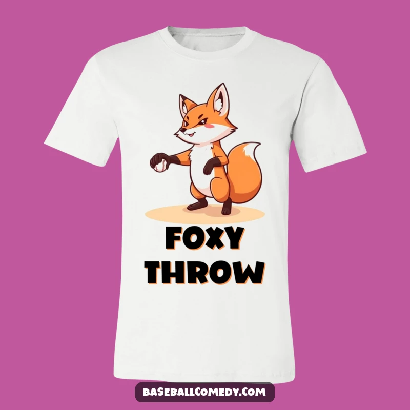 Funny Fox Pitching T-Shirt: Ace Thrower Humor Apparel Gift