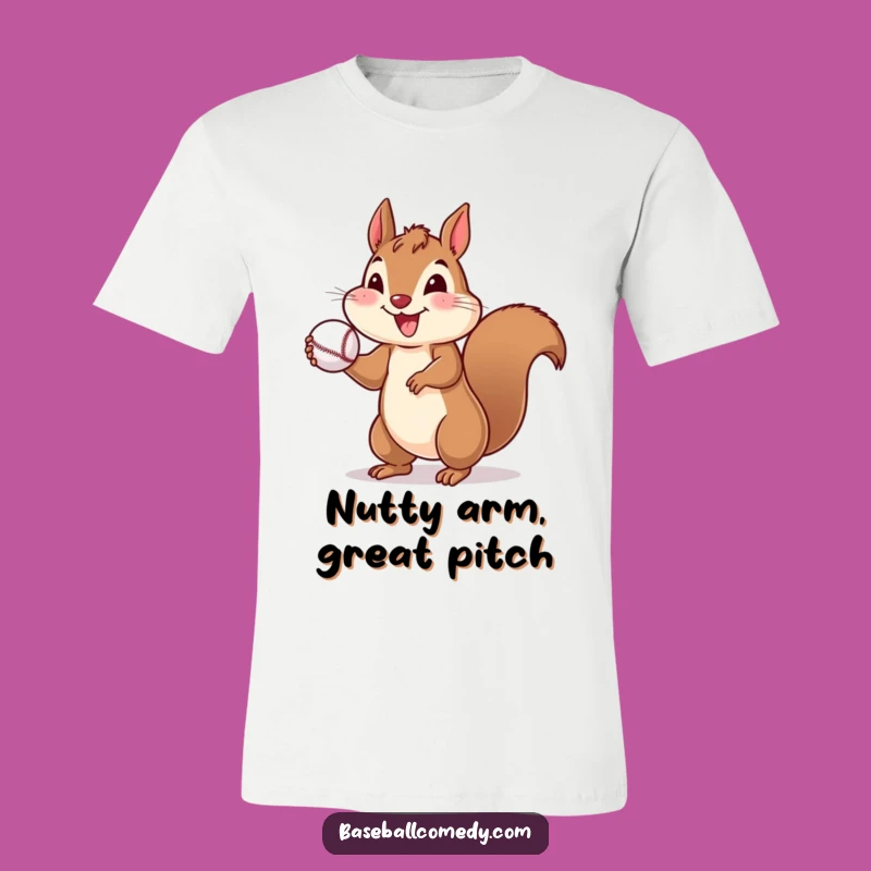 Funny Cheerful Squirrel T-Shirt - Show Your Zest with this Baseball Tee