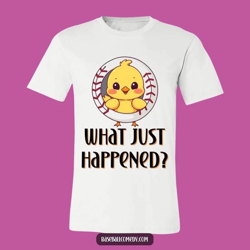 Funny Chick Baseball T-Shirt - Adorable Peek-a-Boo Design, Humorous Gift