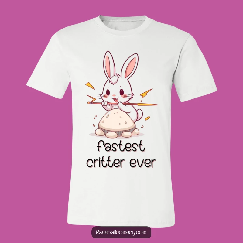 Funny Rabbit Stealing T-Shirt - Playful Runner Tee, Gift Idea
