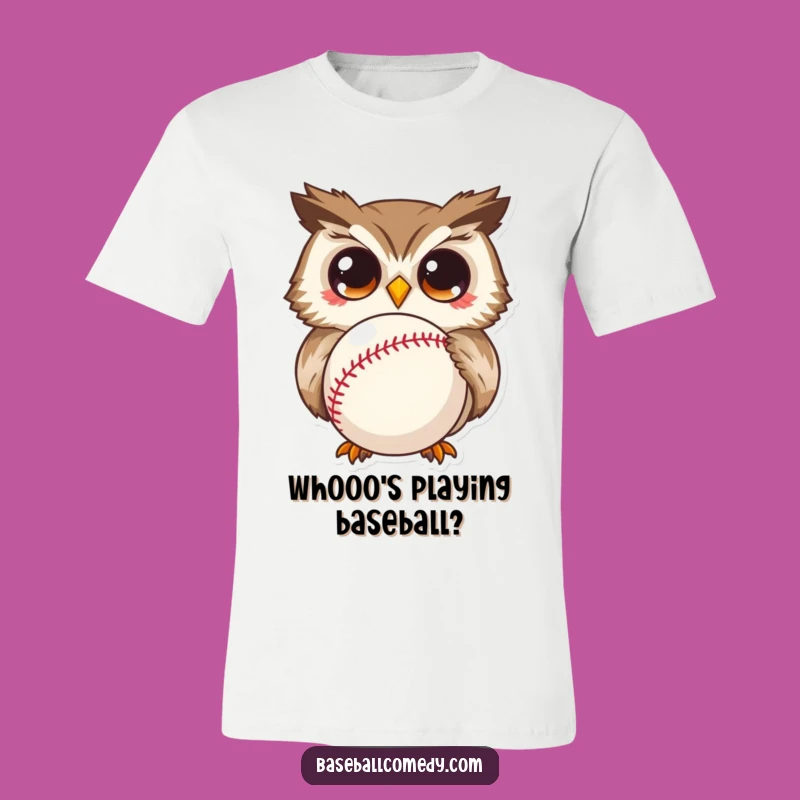 Funny Curious Owl T-Shirt: Wide-Eyed Wonder, Hilarious Baseball Tee Gift