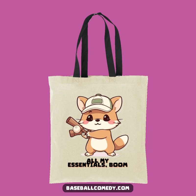 Funny Determined Animal Tote Bag: Carry Your Gear with This Batting Design