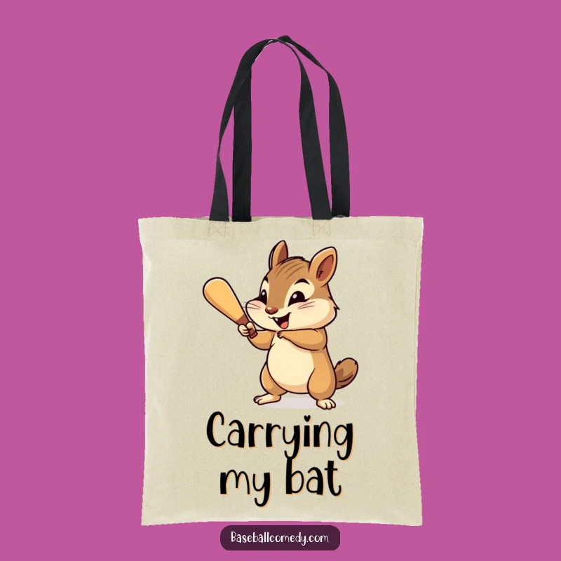 Funny Chipmunk Tote Bag - Cheerful Baseball Carry-All, Gift Bag