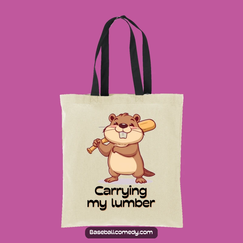 Funny Beaver Baseball Tote Bag: Carry Your Gear with This Hilarious Funny Gift