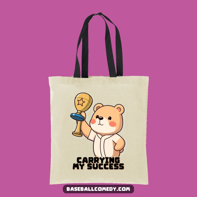 Funny Bear Champion Tote Bag - Carry Your Success with Baseball Pride