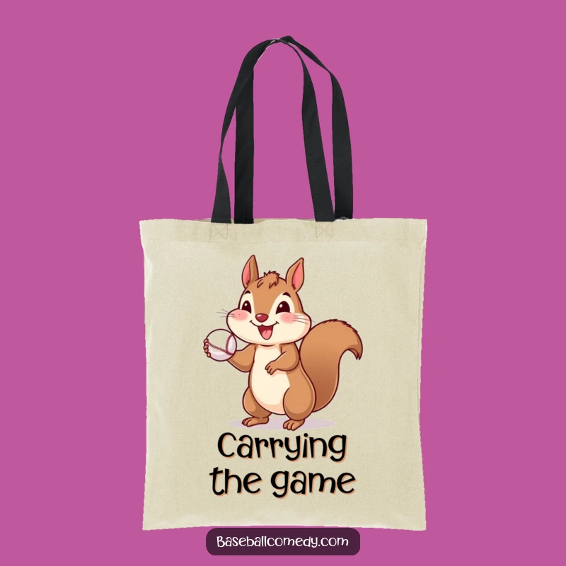 Funny Cheerful Squirrel Tote Bag - Carry Your Fun with this Baseball Accessory
