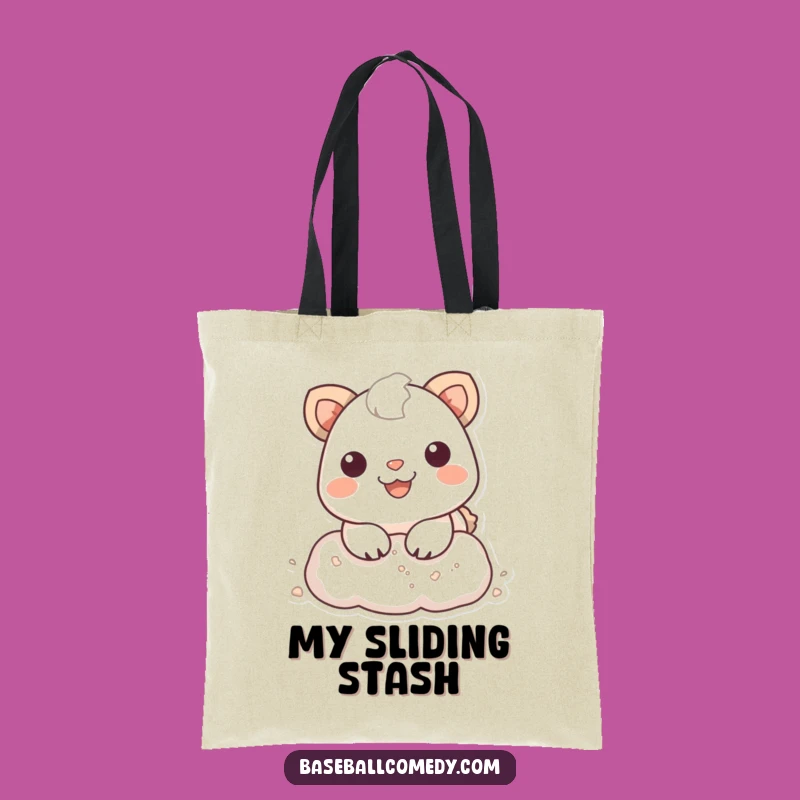 Funny Animal Baseball Slide Tote Bag - Carry Your Fun Dusty Style