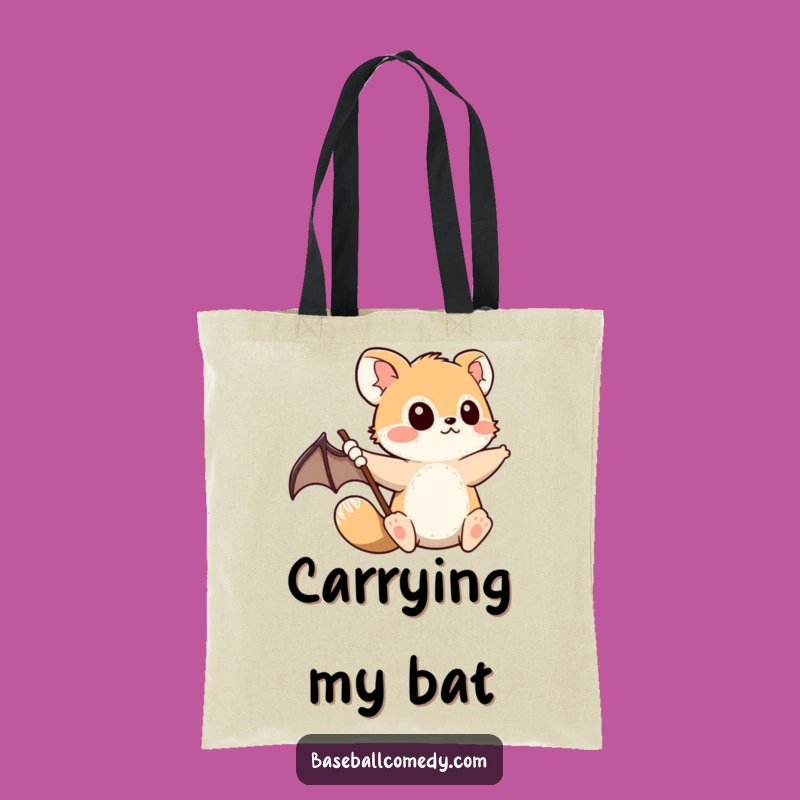 Funny Animal Baseball Tote Bag - Carry Your Gear with Determined Flair