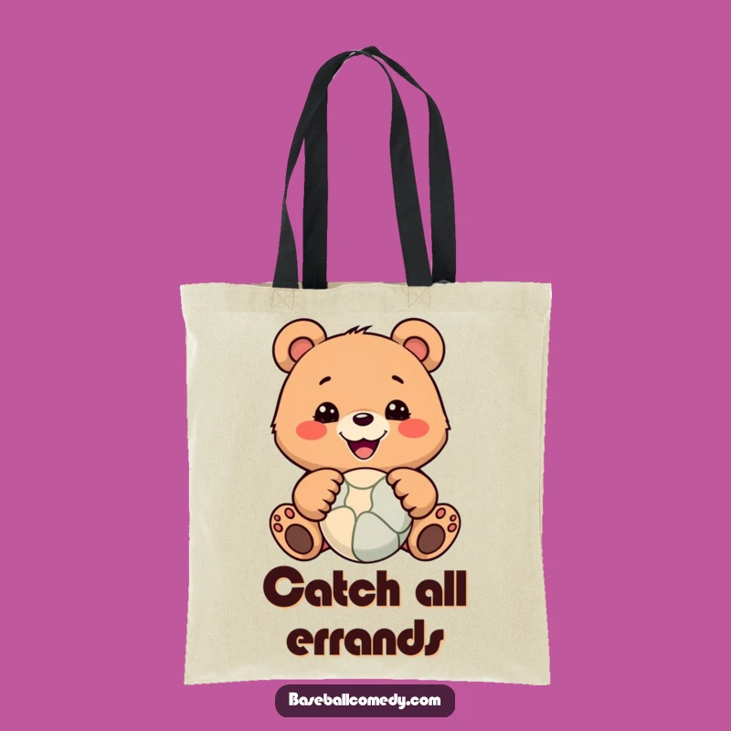 Funny Bear Catching Ball Tote Bag: Stylish & Humorous Carry-all Gift