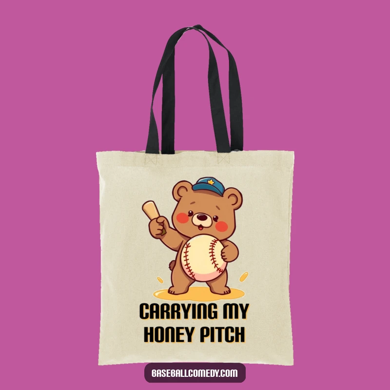 Funny Bear Honey Pitcher Tote Bag: Whimsical Carry-All for Snacks and Sporting Goods
