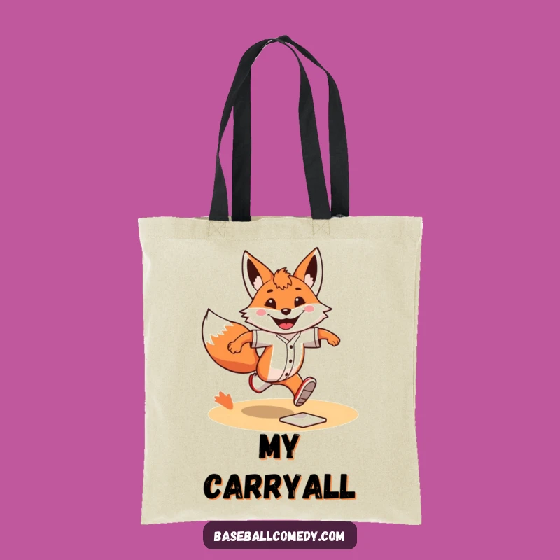 Funny Fox Runner Tote Bag: Carry Your Essentials with a Grinning Fox - Practical Fun!