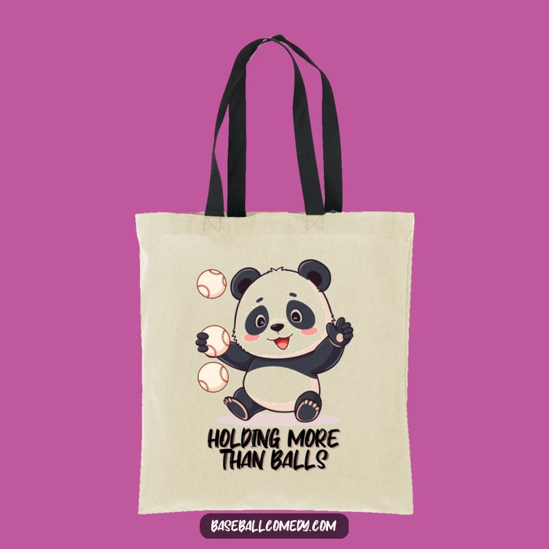 Funny Panda Juggling Baseballs Tote Bag: Carry Your Laughs in Style!