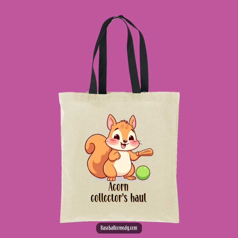 Funny Squirrel Batter Tote Bag: Durable Cartoon Baseball Canvas Bag, Great Funny Gift!